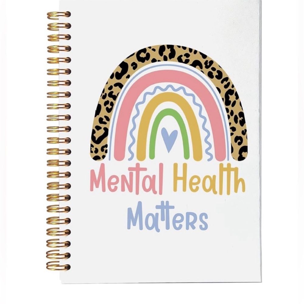 Mental Health Matters - Leopard Rainbow Spiral Notebook